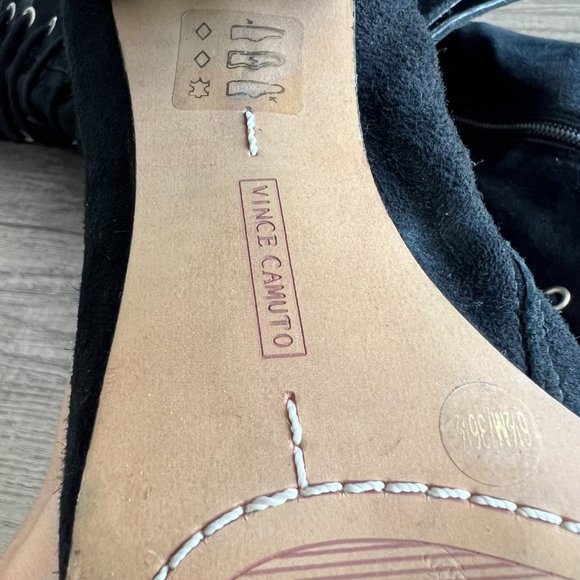 Gorgeous Lace Detail Black Suede Boots - Picture 7 of 8